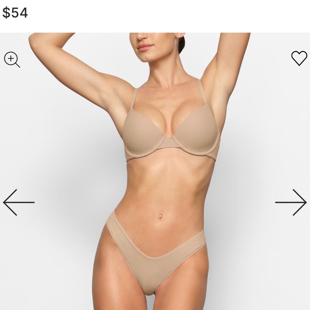 Skims NWT Clay Colored T-Shirt Bra, 36C.